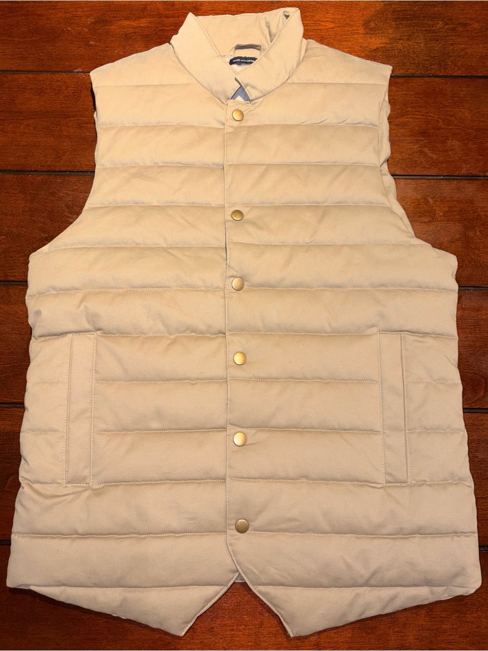 Stafford Est. 1981 Men’s Small Regular Fit Puffer Cotton Beige Quilted Vest
